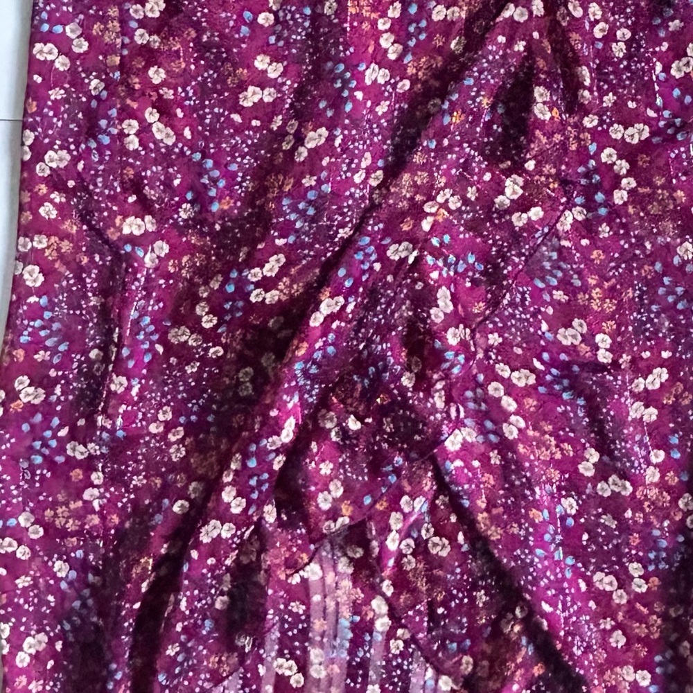 SABINA MUSAYEV Sky Floral Wrap Skirt flower print  red size small - Picture 10 of 10